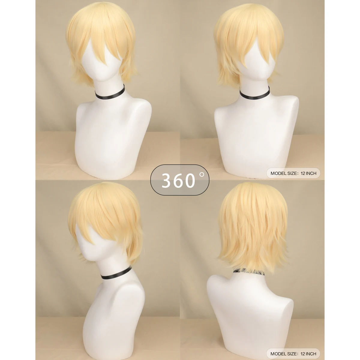Synthetic Unisex 12 Inches Short Cosplay Hair Party White Red Pink Blonde Orange Yellow Wigs with Bangs Lolita Wig For Men Women