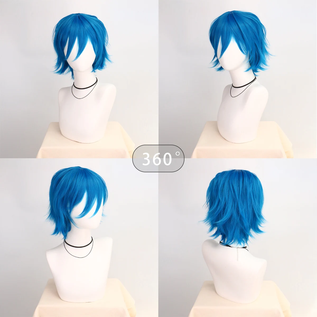 Synthetic Unisex 12 Inches Short Cosplay Hair Party White Red Pink Blonde Orange Yellow Wigs with Bangs Lolita Wig For Men Women