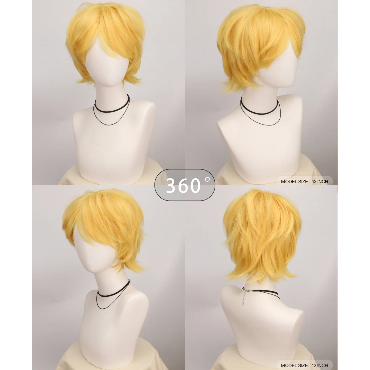 Synthetic Unisex 12 Inches Short Cosplay Hair Party White Red Pink Blonde Orange Yellow Wigs with Bangs Lolita Wig For Men Women