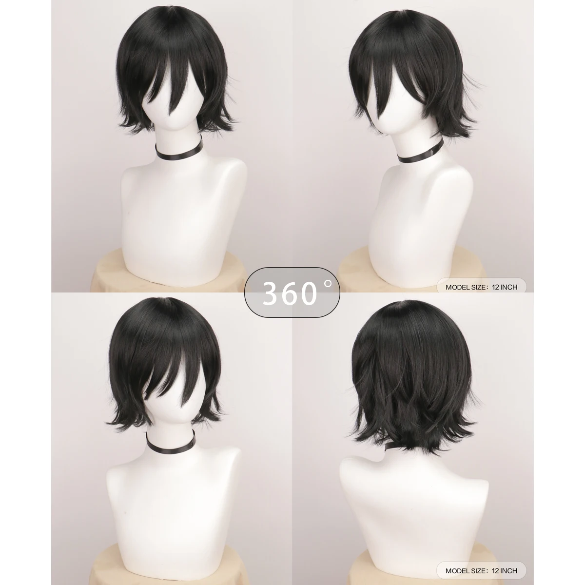 Synthetic Unisex 12 Inches Short Cosplay Hair Party White Red Pink Blonde Orange Yellow Wigs with Bangs Lolita Wig For Men Women