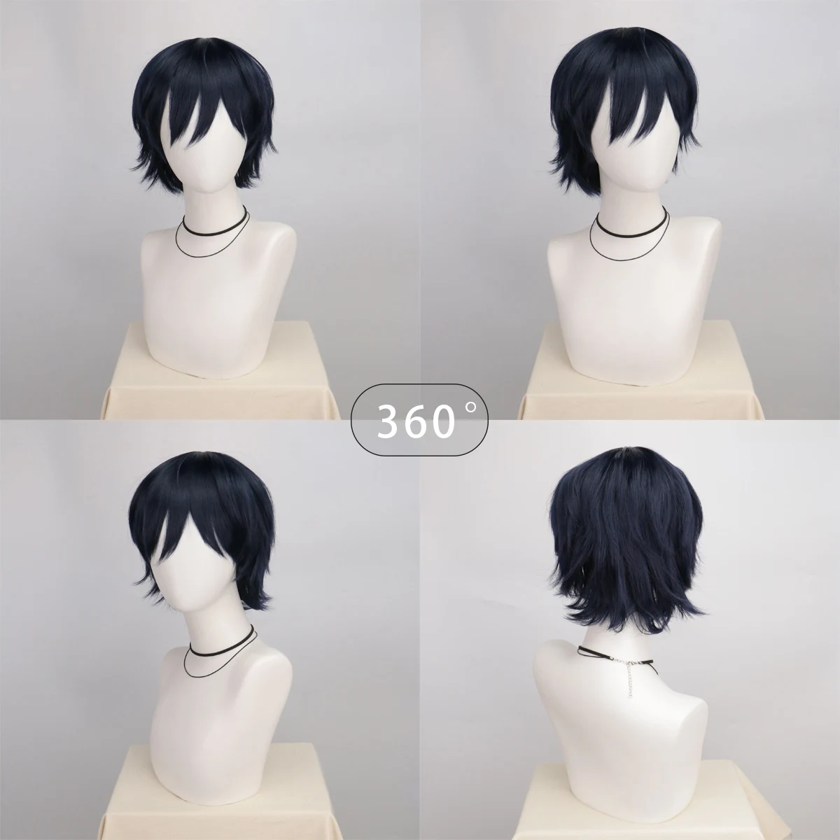 Synthetic Unisex 12 Inches Short Cosplay Hair Party White Red Pink Blonde Orange Yellow Wigs with Bangs Lolita Wig For Men Women