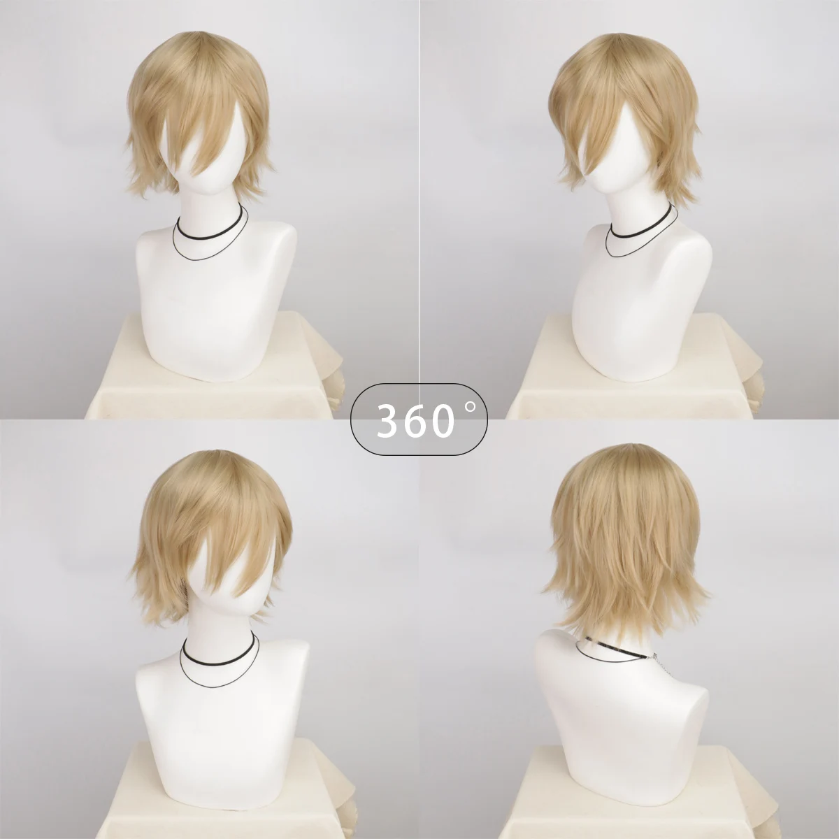 Synthetic Unisex 12 Inches Short Cosplay Hair Party White Red Pink Blonde Orange Yellow Wigs with Bangs Lolita Wig For Men Women