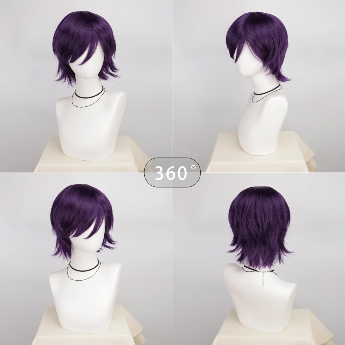 Synthetic Unisex 12 Inches Short Cosplay Hair Party White Red Pink Blonde Orange Yellow Wigs with Bangs Lolita Wig For Men Women