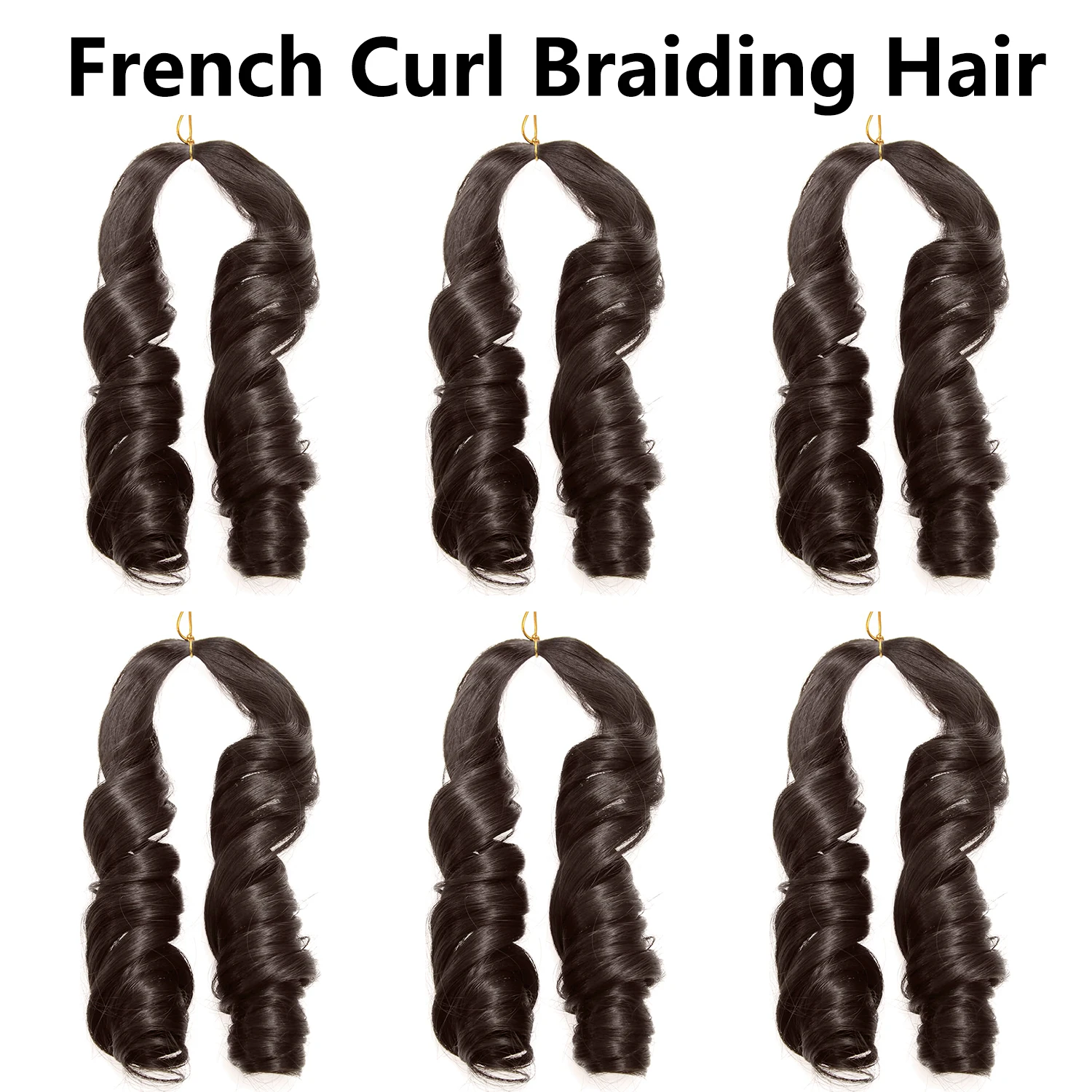 French Curl Braiding Hair 12/16/24Inch French Curl Crochet Braids Short Curly Crochet Hair Bouncy Synthetic Knotless Braiding