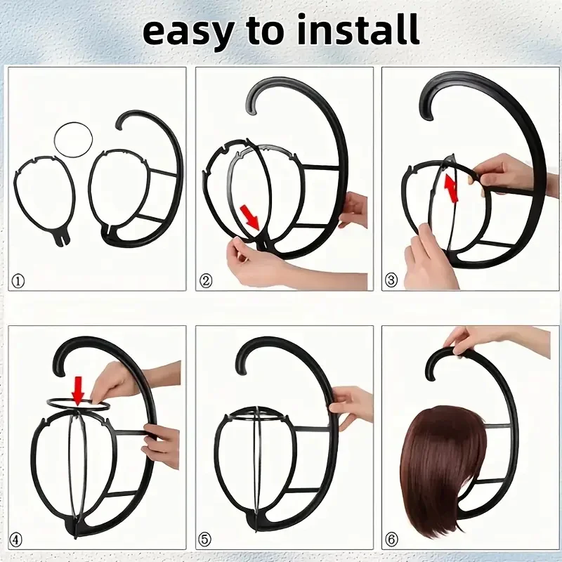Hanging Wig Holder Portable Wig Holder Suitable for Multiple Wigs And Hats Essential for Wig Shapes Styling Tools