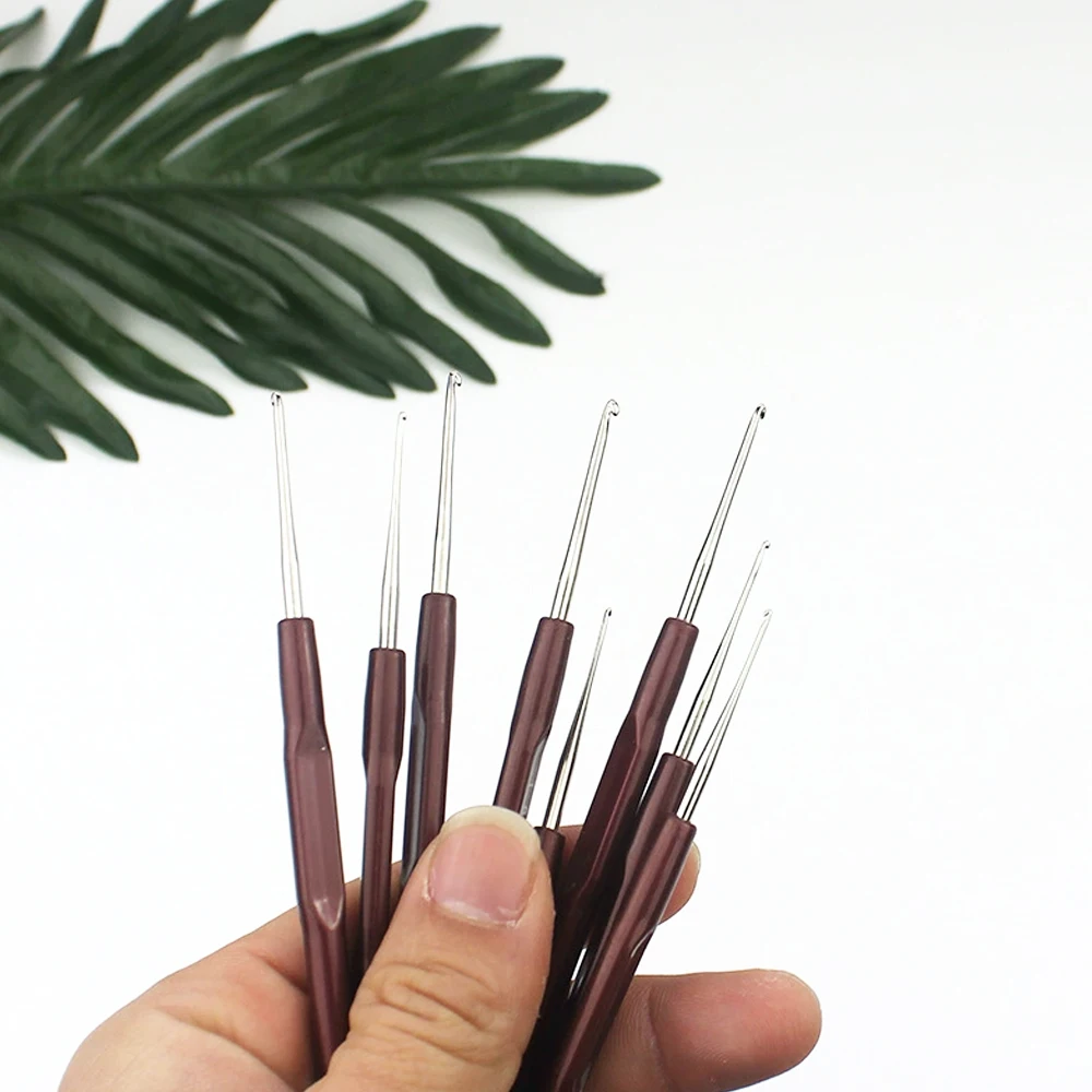 1PCS/4PCS- 0.5"0.6"0.7"0.8mm Micro Hook Needles Crochet Hook For Wig Making Crochet Locks Braids Weaving Needle Tools