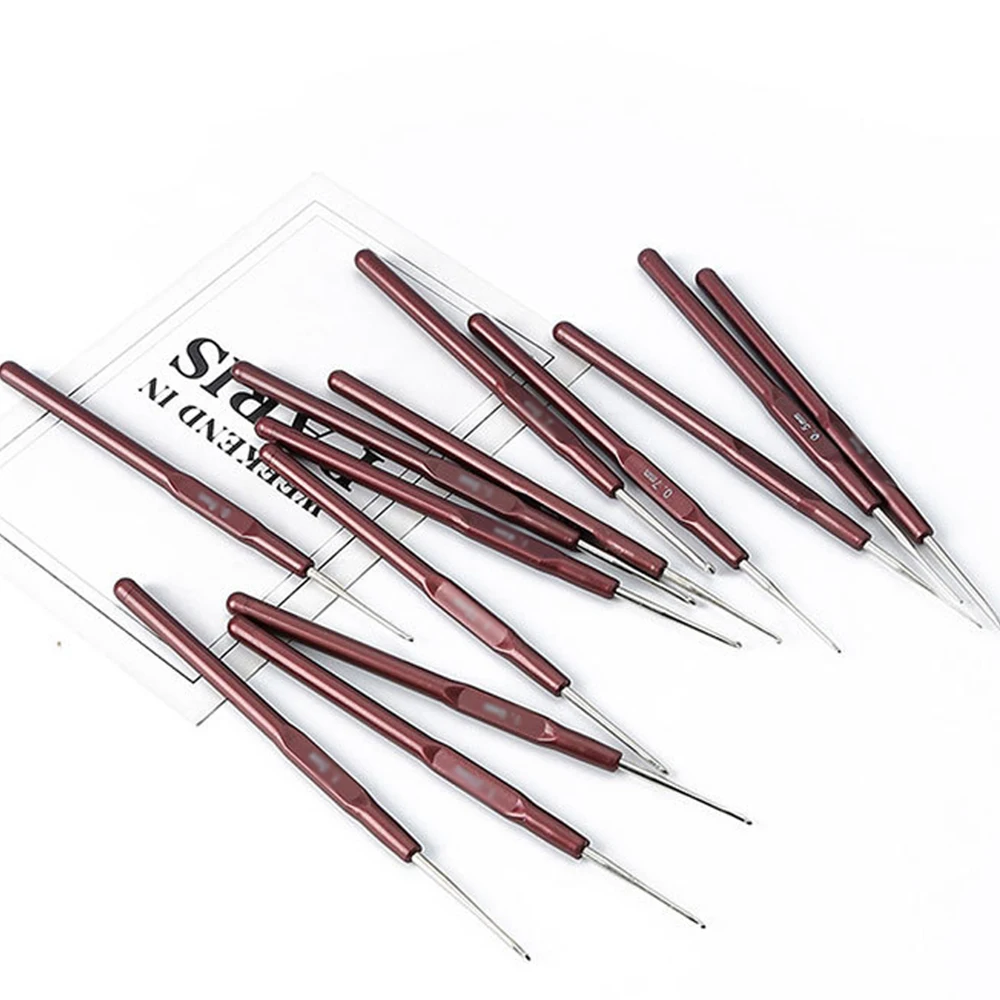 1PCS/4PCS- 0.5"0.6"0.7"0.8mm Micro Hook Needles Crochet Hook For Wig Making Crochet Locks Braids Weaving Needle Tools