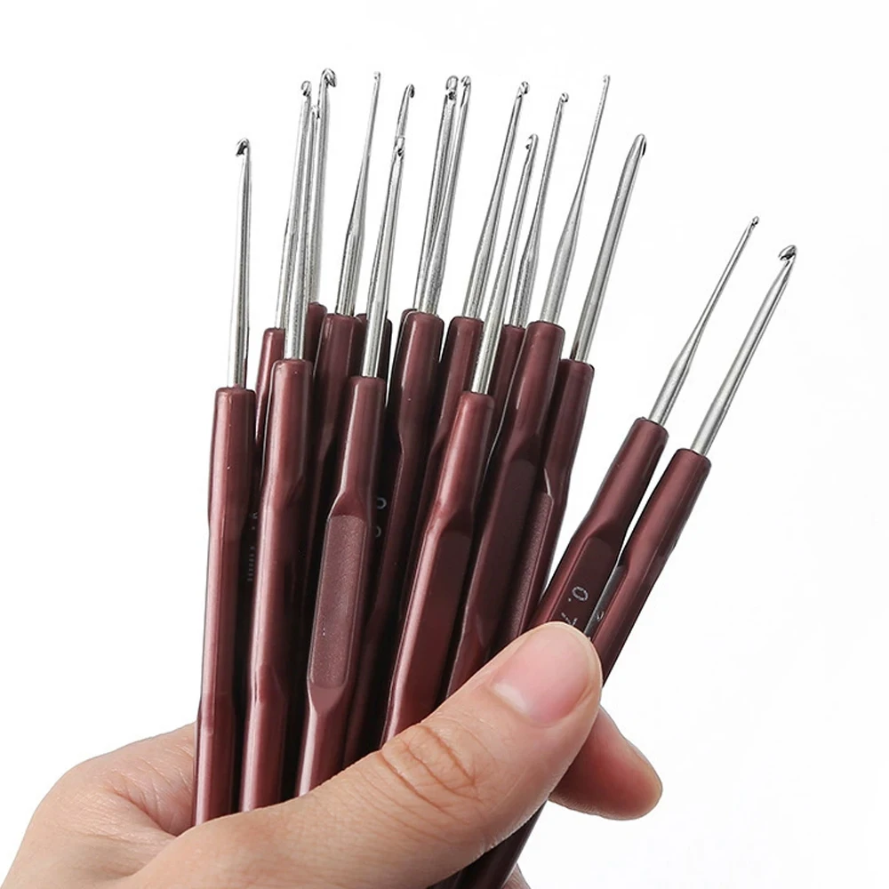 1PCS/4PCS- 0.5"0.6"0.7"0.8mm Micro Hook Needles Crochet Hook For Wig Making Crochet Locks Braids Weaving Needle Tools