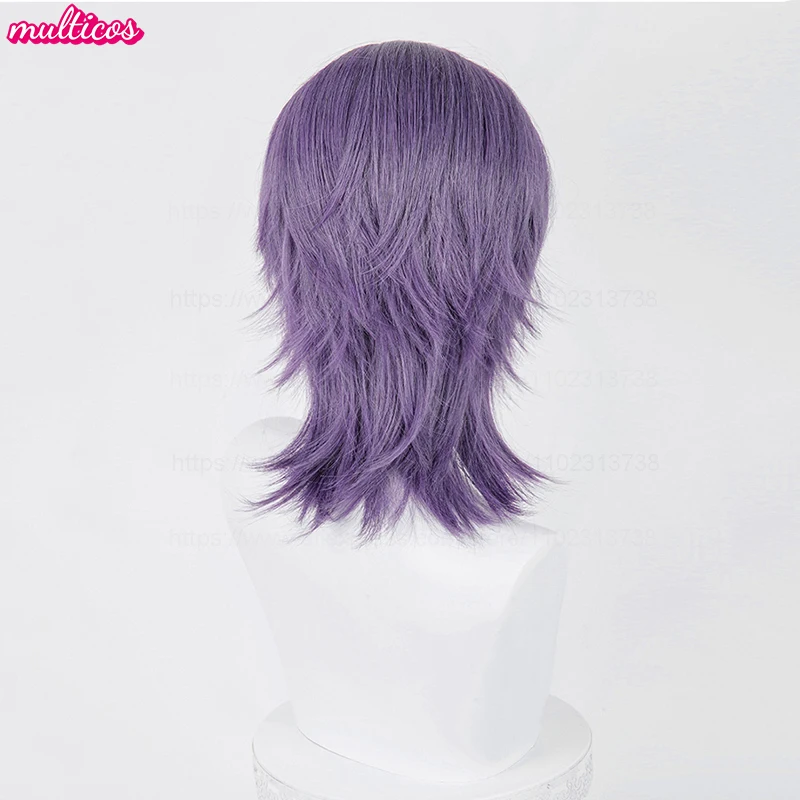 Love And Deepspace Rafayel Cosplay Wig Shor Mixed Purple Heat Resistant Synthetic Hair Halloween Party Anime Wigs + Wig Cap