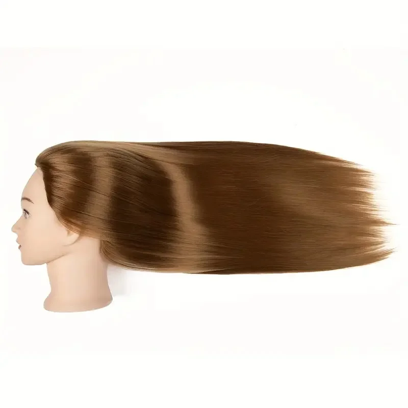 24 Inch Mannequin Head, Make up Cosmetology Manikin Practice Doll Head with Hair, Braiding Hairdressing Head