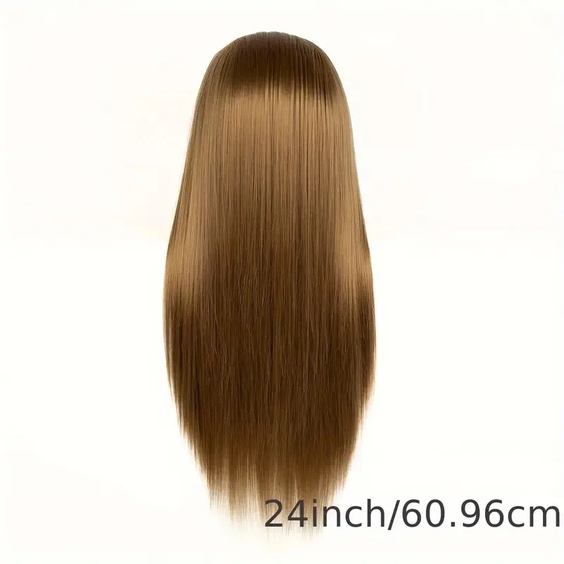24 Inch Mannequin Head, Make up Cosmetology Manikin Practice Doll Head with Hair, Braiding Hairdressing Head