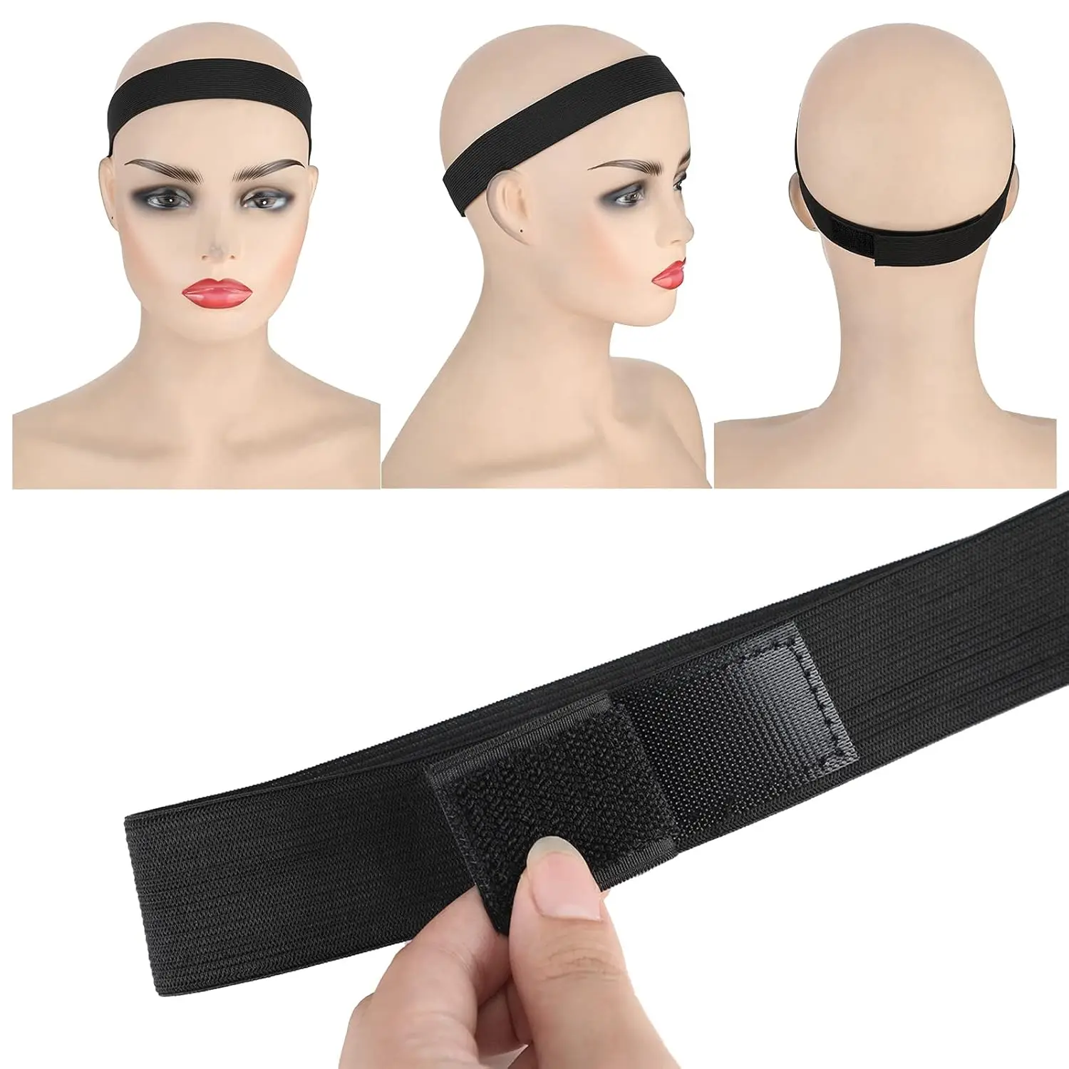 3 Pcs Elastic Band Lace Melting Bands Adjustable Wig Headbands for Lace Frontal Laying