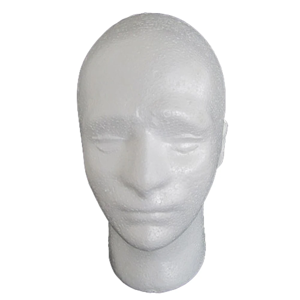 Lightweight Male Foam Mannequin Head Wig Display Stand for DIY Painting Hat Scarf Salon Wig Holder Rack