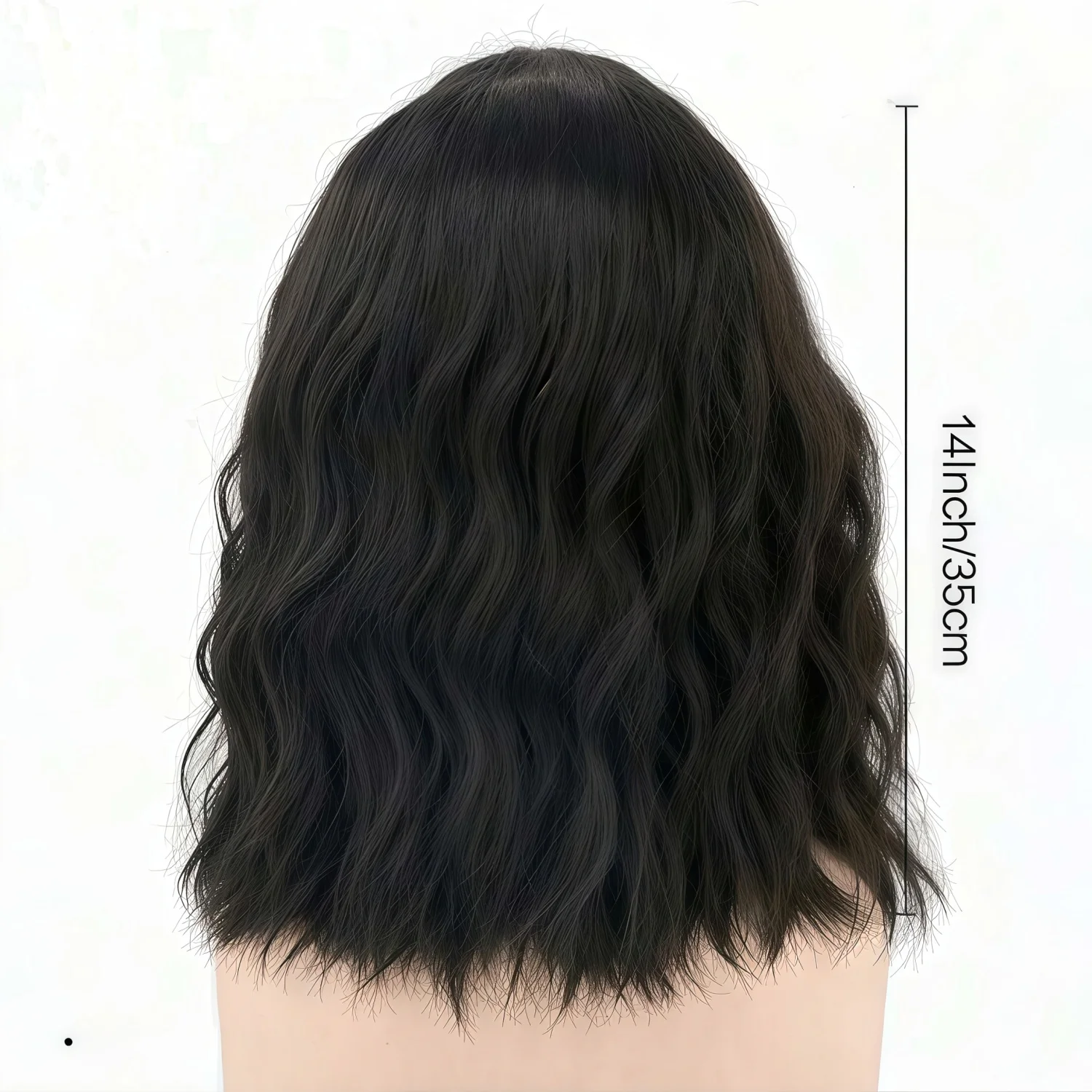 Men's Black Long Curly Wig, Fashionable and Classic Style, Black Synthetic Fiber Wig, Rock Style Suitable for Daily Wear