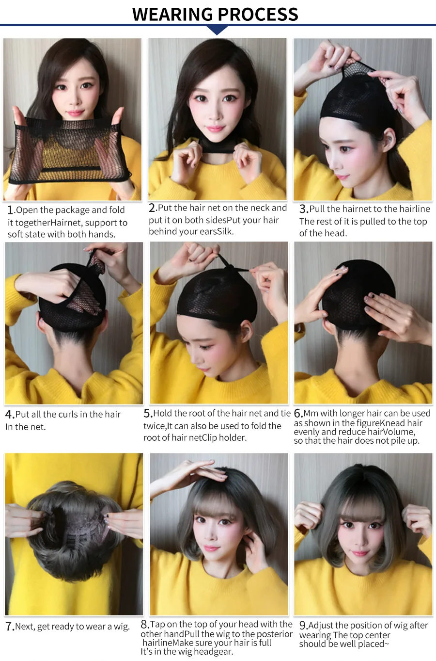 7JHHWIGS Long Wavy Synthetic Black Wigs For Women With Fringe Fashion Heat Resistant Mid-Length Daily Straight Light Brown Hair