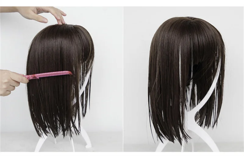 Children's Cosplay Princess Wig Synthetic Long Wavy Hair Extensions with Neat Bangs Big Waves Orange Head Cover for Girls