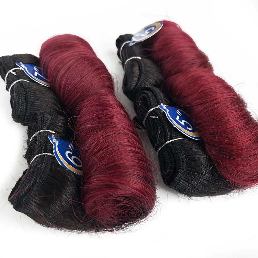 Brazilian Curly Hair Weave Bundles 100% Human Hair 4 Bundles Afro 1B 30 Burgundy Bundles Hair Extension 5 5 6 7 Inches Remy Hair