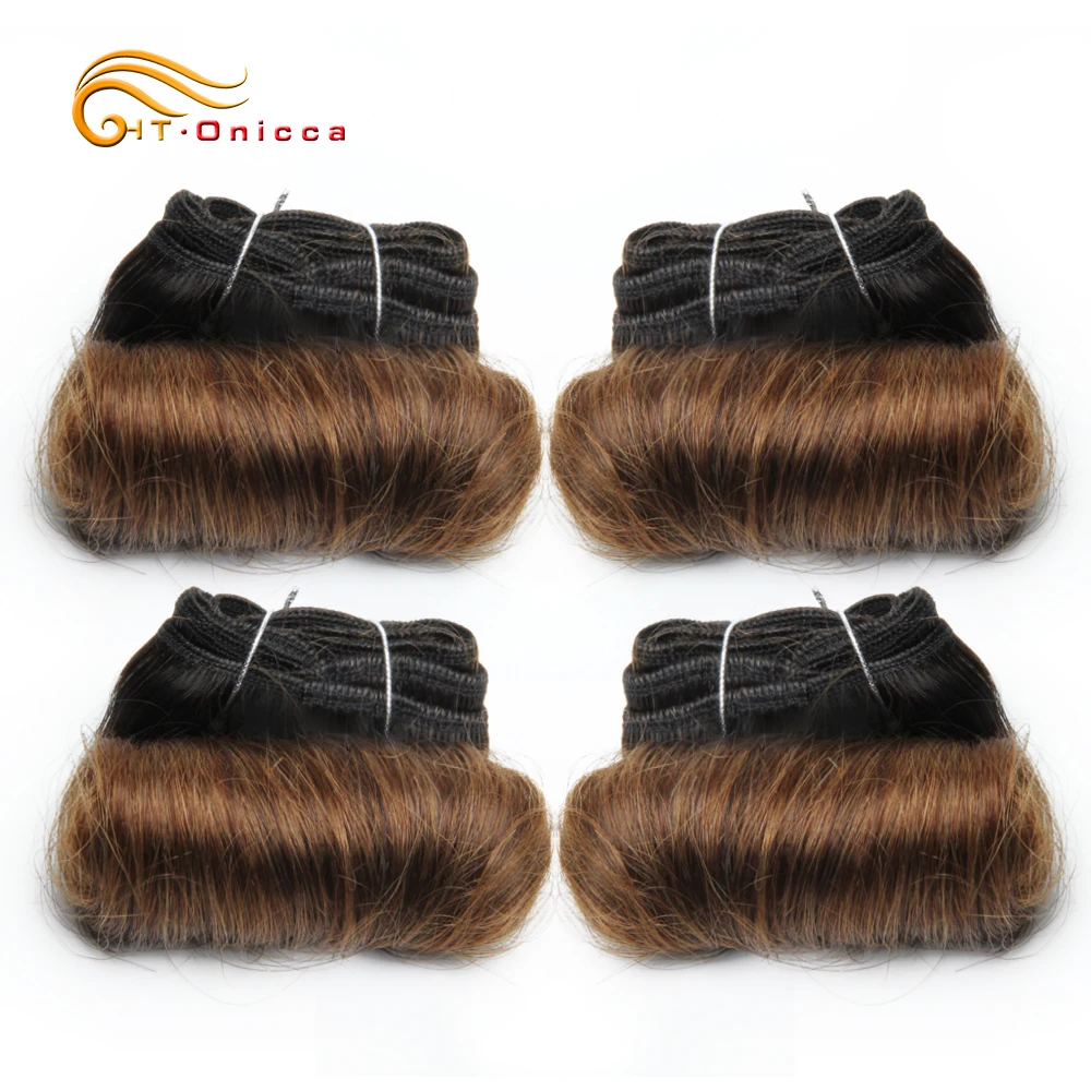 Brazilian Curly Hair Weave Bundles 100% Human Hair 4 Bundles Afro 1B 30 Burgundy Bundles Hair Extension 5 5 6 7 Inches Remy Hair