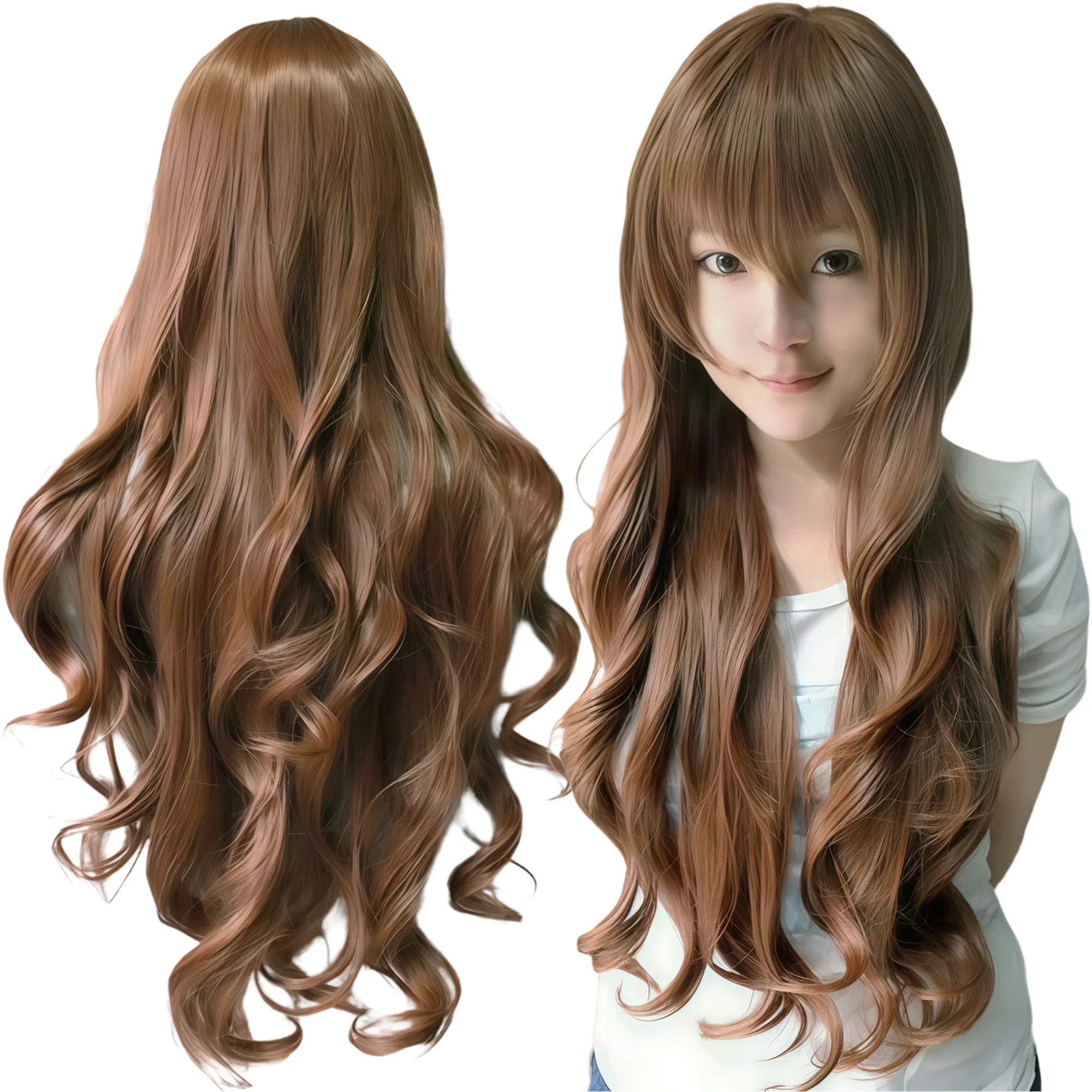 Synthetic Hair Pure White Lolita Long Cosplay Wig Curly Inuyasha Anime Wigs Griffith Halloween Costume Wig for Girl