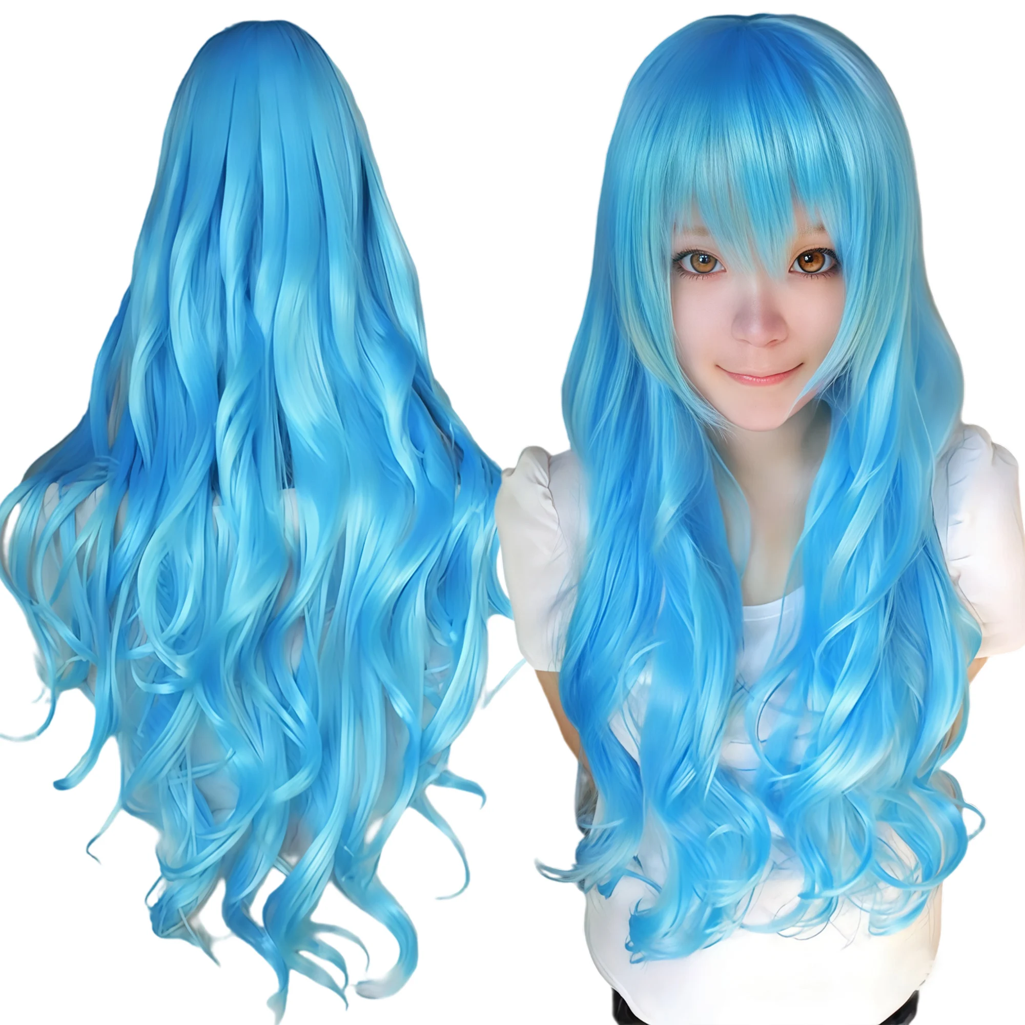 Synthetic Hair Pure White Lolita Long Cosplay Wig Curly Inuyasha Anime Wigs Griffith Halloween Costume Wig for Girl