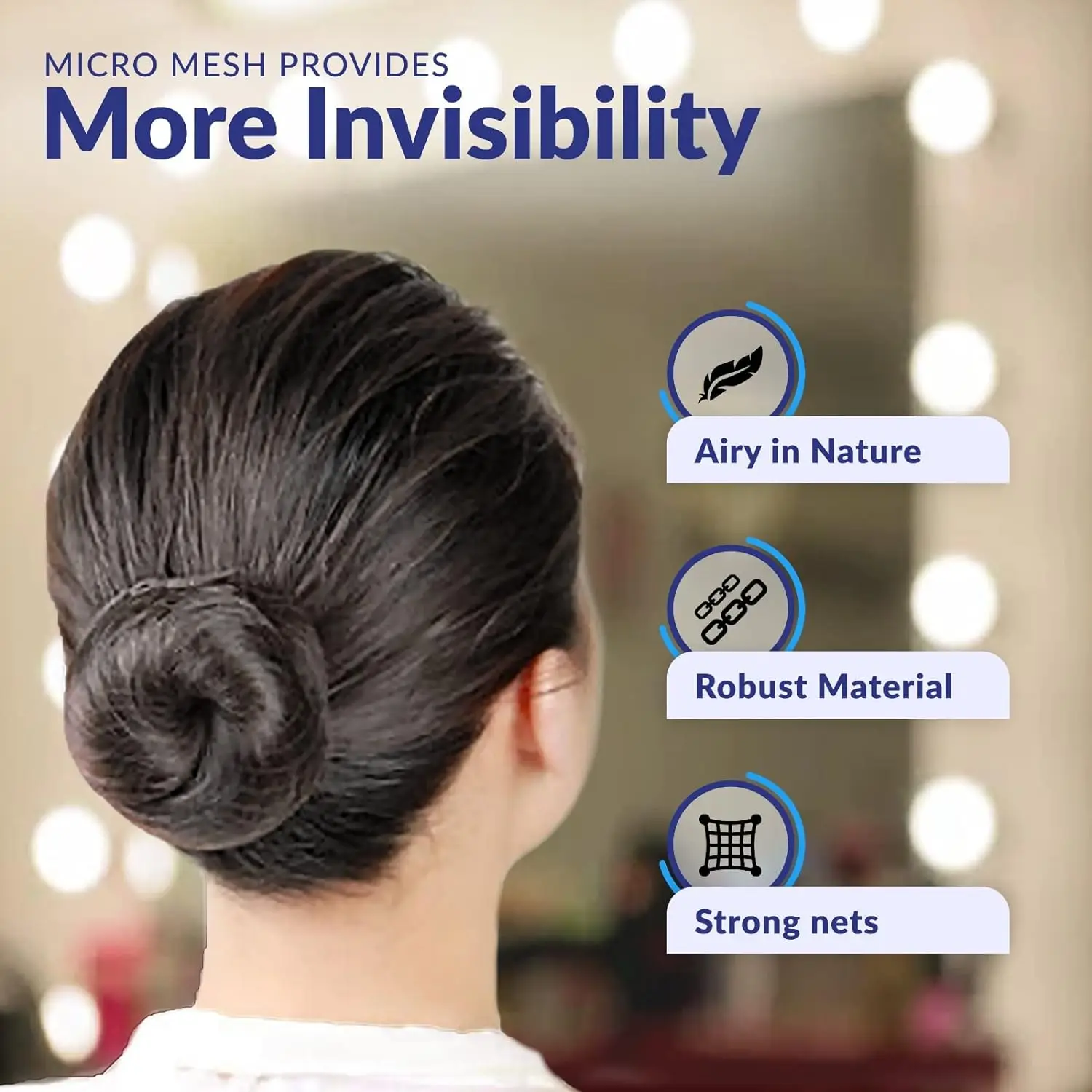 Hair Net 50 Pcs, 24 Inches Hair Nets Elasticity Invisible Elastic Mesh for Food Service, Ballet Bun, Sleeping, Women and Wig