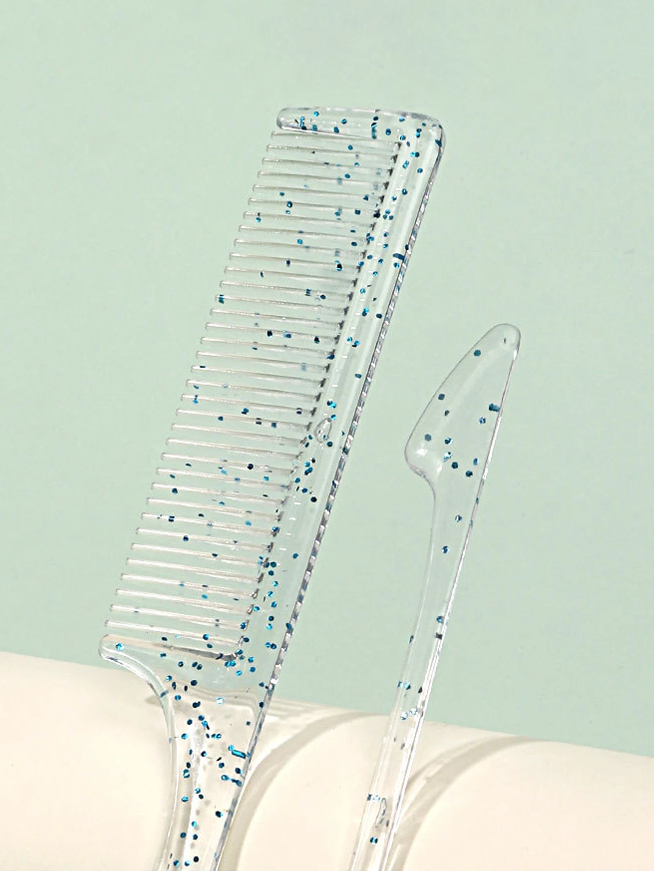 3-piece transparent comb set with double-sided edge control brush tear brush and pointed tail comb Special for real hair wigs