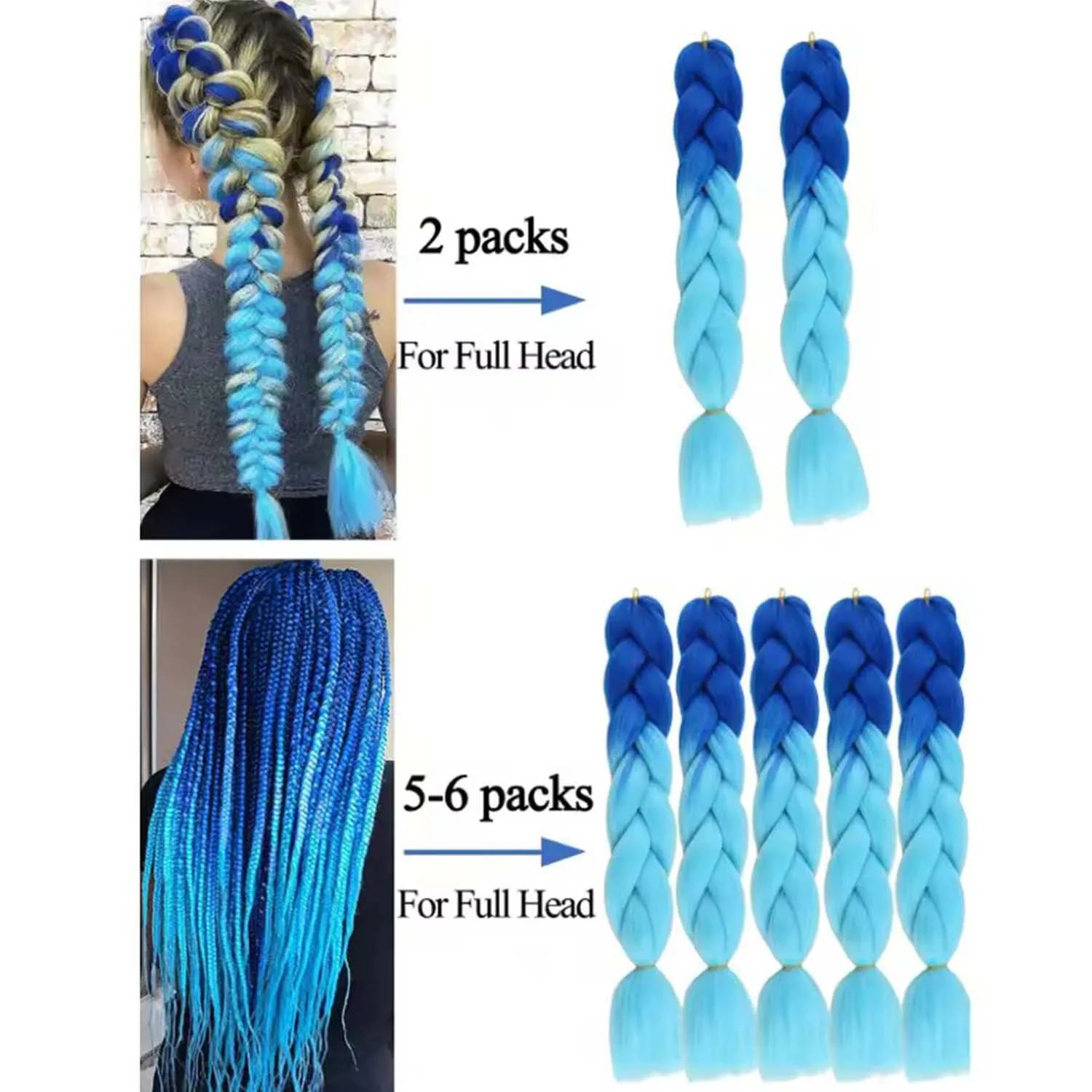 Synthetic 24Inch Purple Braiding Hair Extensions for Crochet Braids DIY Jumbo Ponytail Braid,Ru Mi Hairstyle,Multi-colored Hair