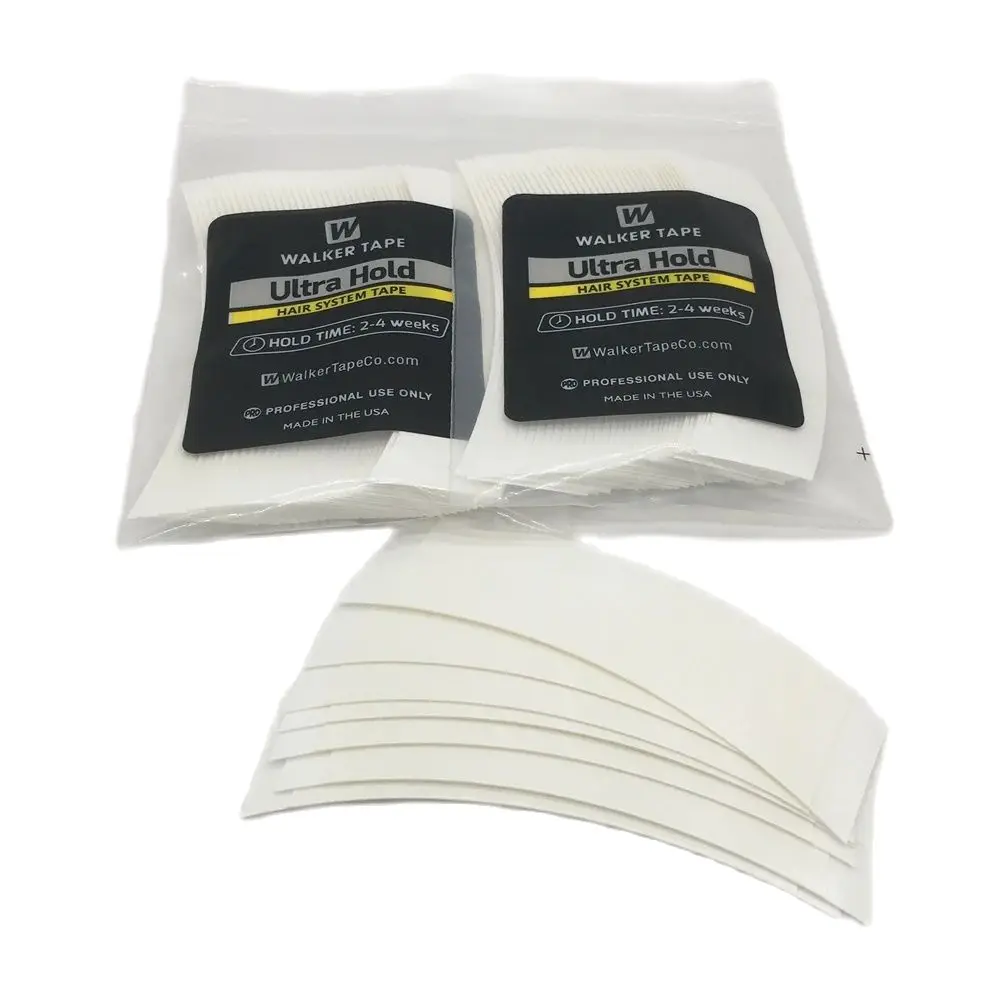 36 pcs 7.6 cm * 2.2 cm White Ultra Hold Tape Lace Front Tape Arc Double Sided Tape for Toupee Wig Adhesive