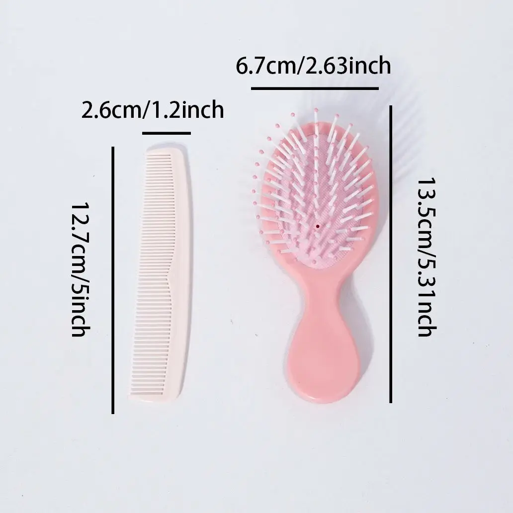 2pcs Mini Hair Brush, Cute Air Cushion Comb Massage Comb, Scalp Massage Brush, Travel Size, Special for Real Hair Wigs
