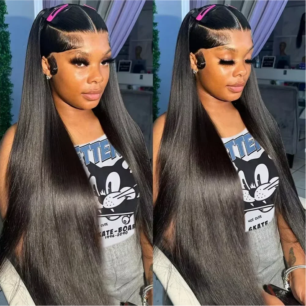 200 Density Bone Straight 5×5 13x6 Hd Lace Frontal Wig Glueless Wear and Go 13x4 Brazilian Human Hair Natural Black
