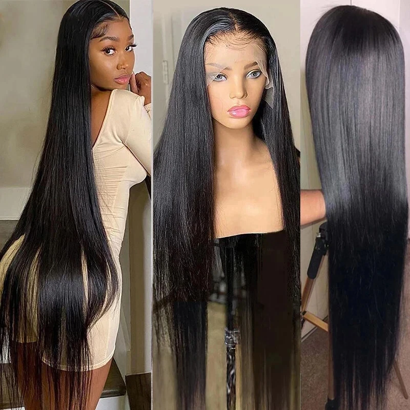 200 Density Bone Straight 5×5 13x6 Hd Lace Frontal Wig Glueless Wear and Go 13x4 Brazilian Human Hair Natural Black