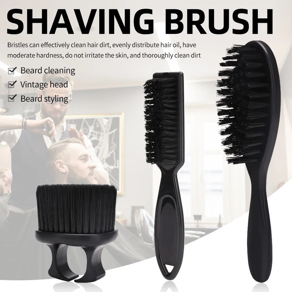 Hairdressing Brush Set Hairdressing Cleaning Brush Neck Dust Removal Brush Professional Styling Tool,Special for Real Hair Wigs