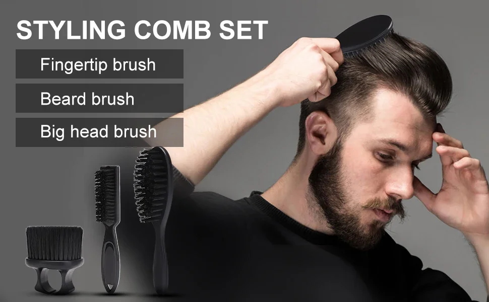 Hairdressing Brush Set Hairdressing Cleaning Brush Neck Dust Removal Brush Professional Styling Tool,Special for Real Hair Wigs
