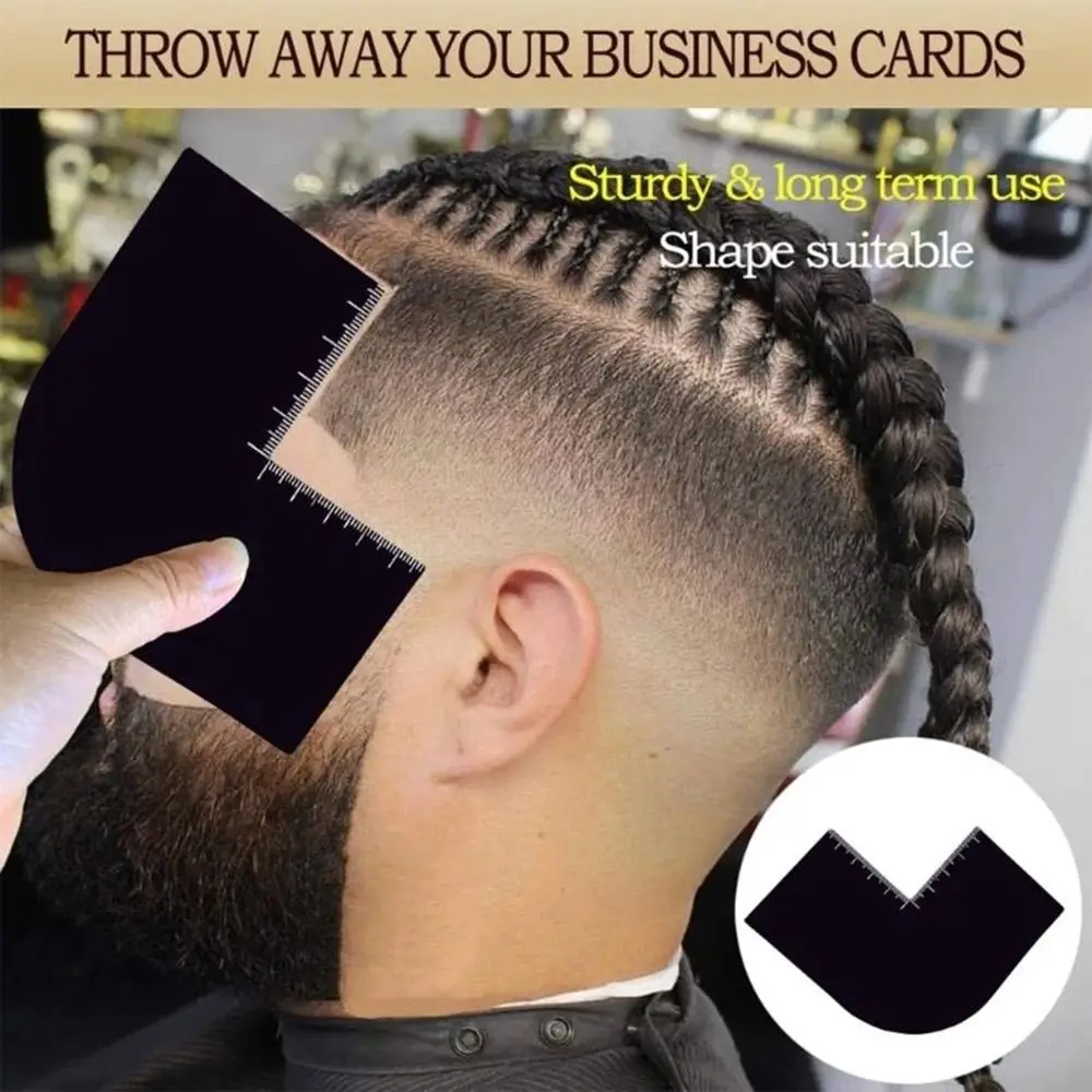 Reusable Barber Card Color Enhancement Easy Clean with Measurement Beard Line up Tool Black Hairline Maker for Styling