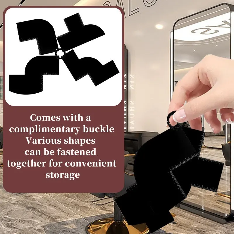 Reusable Barber Card Color Enhancement Easy Clean with Measurement Beard Line up Tool Black Hairline Maker for Styling