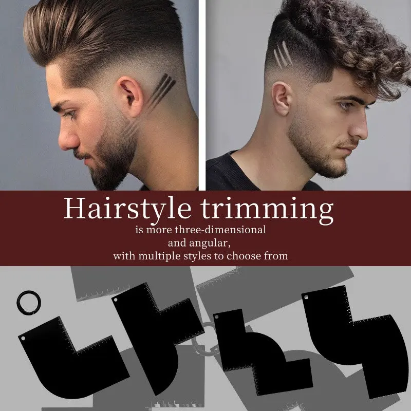 Reusable Barber Card Color Enhancement Easy Clean with Measurement Beard Line up Tool Black Hairline Maker for Styling