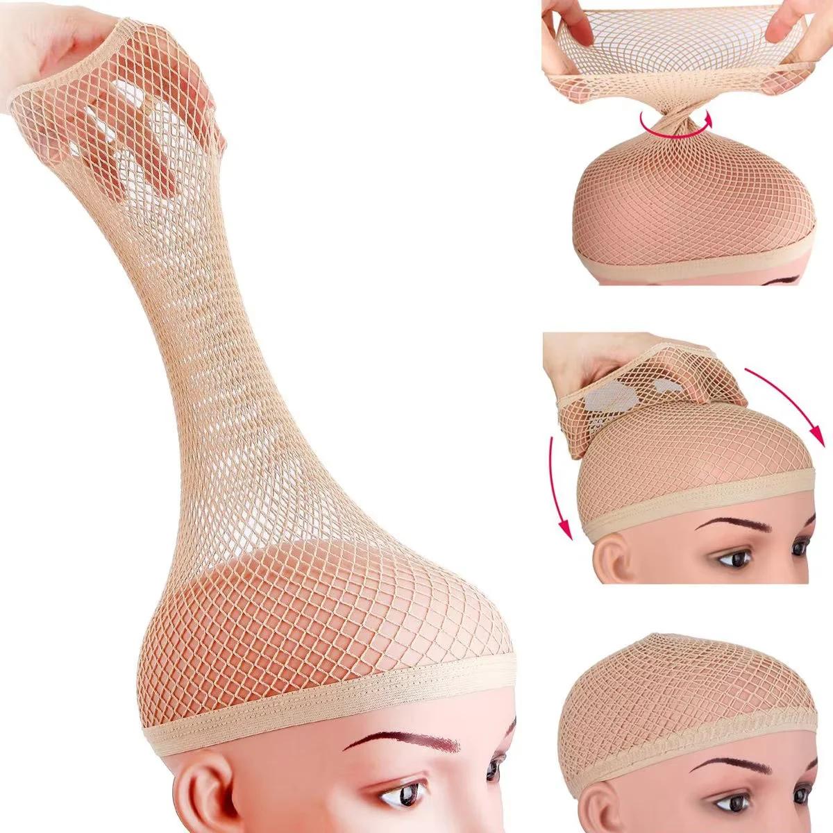 Nylon Hair Net New Stretchable Elastic Hairnets Fashion Mesh Weaving Wig Caps For Women Making Wig Tools
