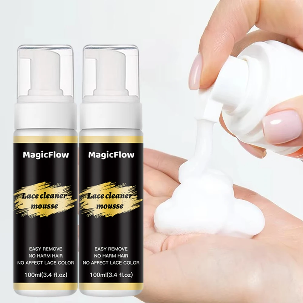Lace Cleanser Foam For Cleaning Lace Cleaning Mousse Wig Cleaner Remove Oil Dirt Residue Wig Glue Remover