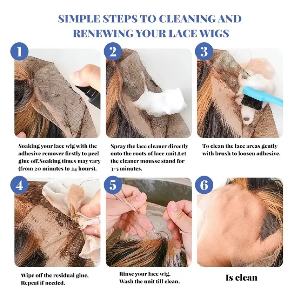 Lace Cleanser Foam For Cleaning Lace Cleaning Mousse Wig Cleaner Remove Oil Dirt Residue Wig Glue Remover