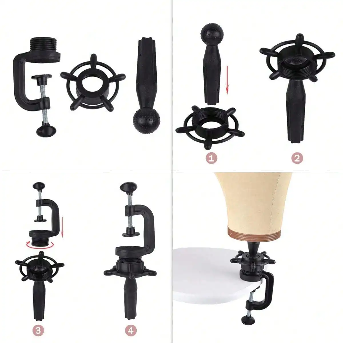 22 Inch Mannequin Head With Stand Canvas Head Wig Model With Mount Hole For DIY Wig Making