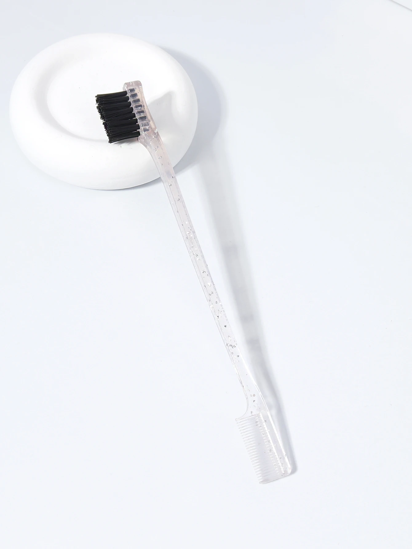 Double-Sided Edge Control Brush, Beauty Natural Styling Hair Edge Brush Eyebrow Brush, Special for Real Hair