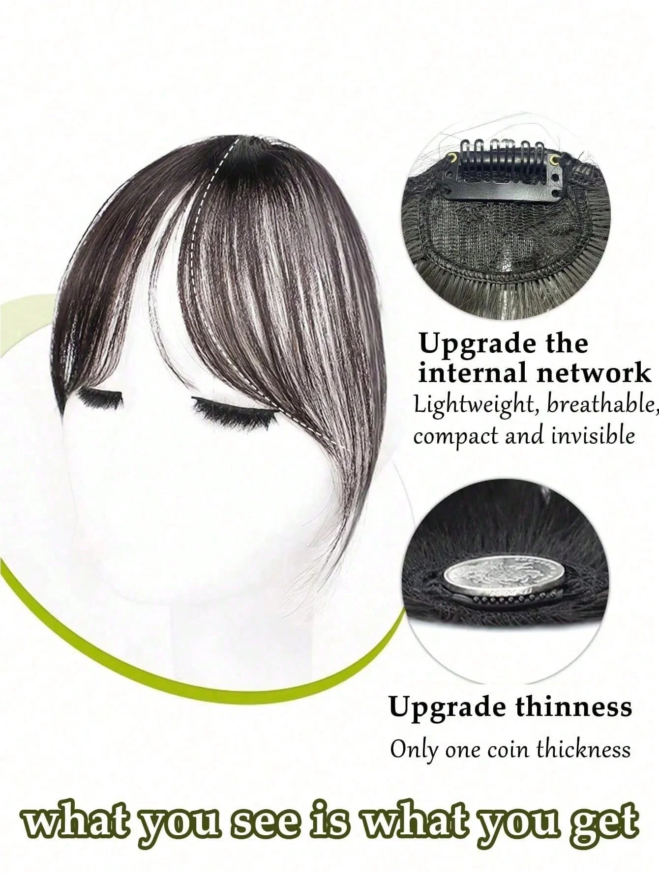 Eight Character French Bangs Wig Piece Female Synthetic BB Clip Fluffy Top Reissue Eight Character Bangs Thin Invisible Hairpins