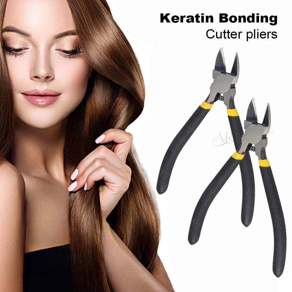 Hair Extension Pliers Keratin Bonding Cutter Pliers with Straight Stainless Steel Hand Pruner Pruning Shear Blades