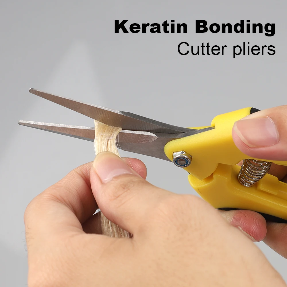 Hair Extension Pliers Keratin Bonding Cutter Pliers with Straight Stainless Steel Hand Pruner Pruning Shear Blades