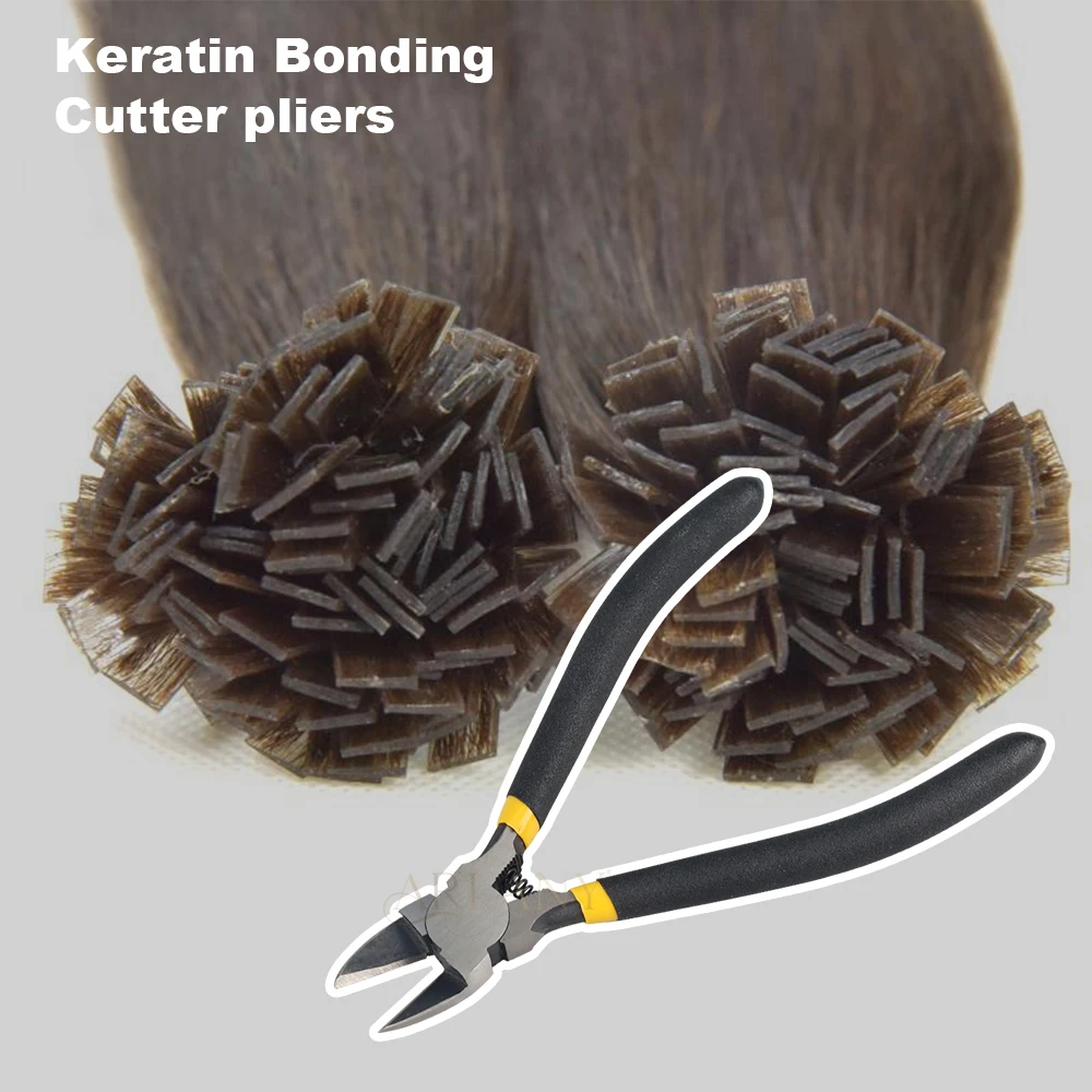 Hair Extension Pliers Keratin Bonding Cutter Pliers with Straight Stainless Steel Hand Pruner Pruning Shear Blades