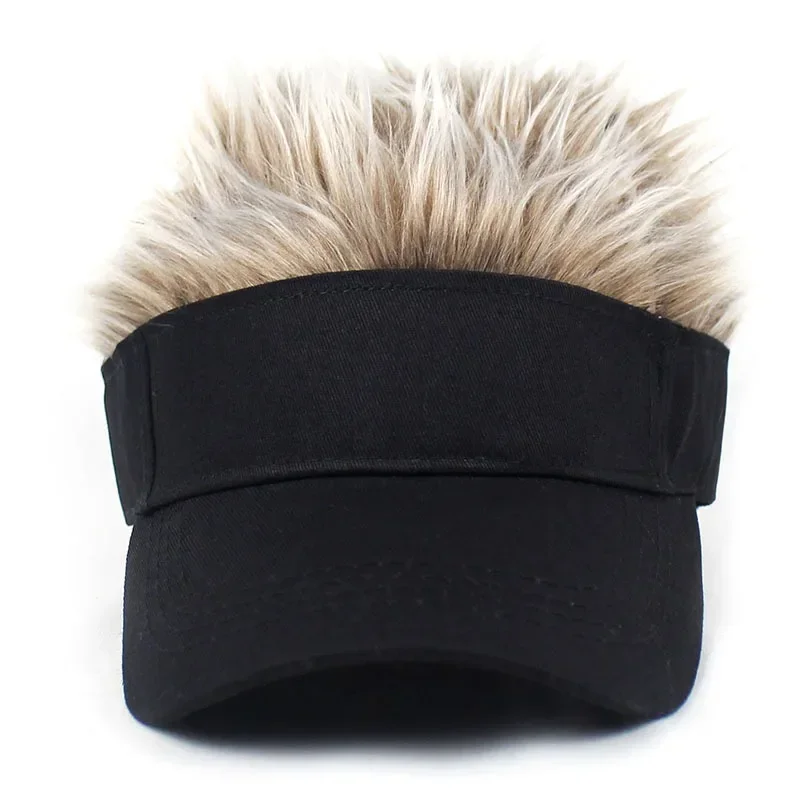 Men Synthetic Short Hair Baseball Cap Spiked Hair Wig Hat Fake Hair Adjustable Sunshade Visor Fancy Performance Hip-Hop Headwear