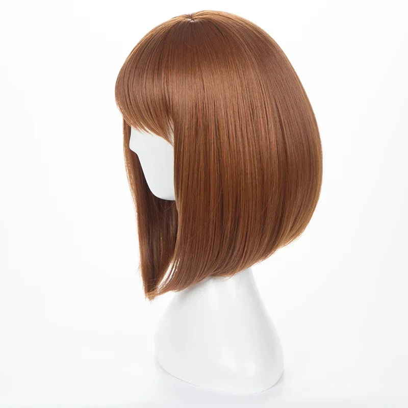 Short Brown Bob Heat Resistant Cosplay Costume Wig Anime My Hero Academia Ochako Uraraka Synthetic Wigs
