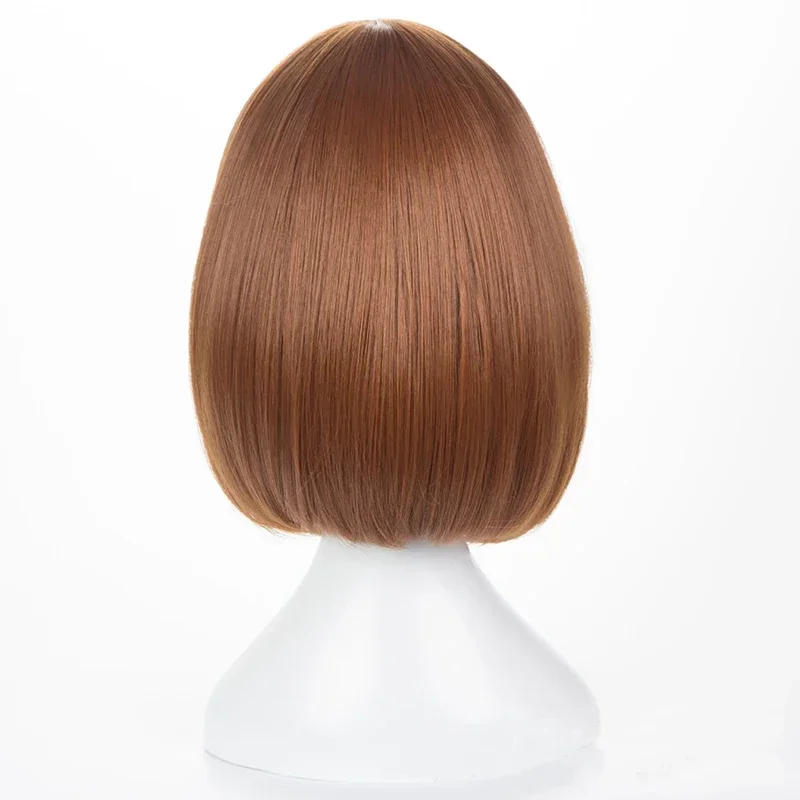 Short Brown Bob Heat Resistant Cosplay Costume Wig Anime My Hero Academia Ochako Uraraka Synthetic Wigs