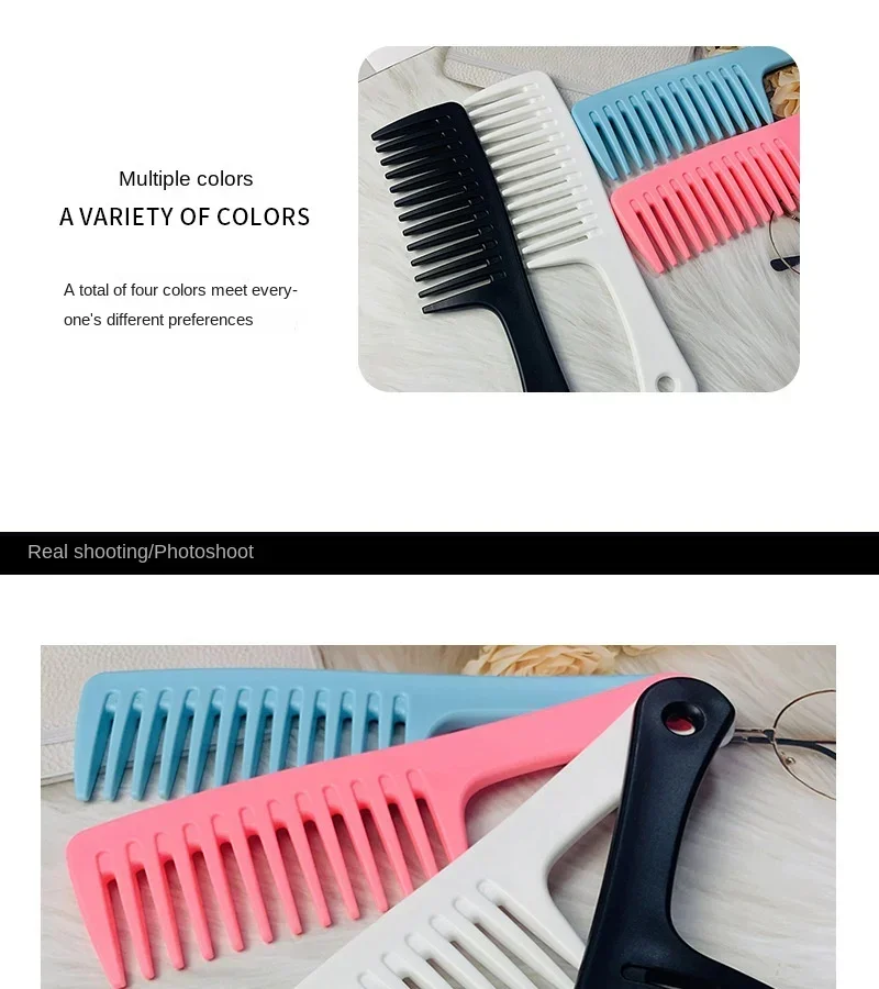 Hairdressing Comb Heat-Resistant Women Wet Hook Curly Hair Brush Professional Salon Styling Comb Tool, Special for Real Hair Wig