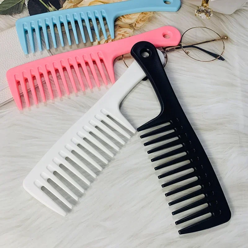 Hairdressing Comb Heat-Resistant Women Wet Hook Curly Hair Brush Professional Salon Styling Comb Tool, Special for Real Hair Wig